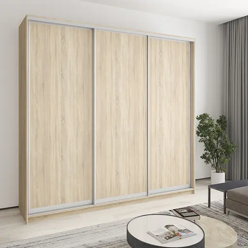 Шкаф-купе трехдверный MebelStar Уни AL 3ДСП 250x45x240 см Дуб сонома (MBS-1899)