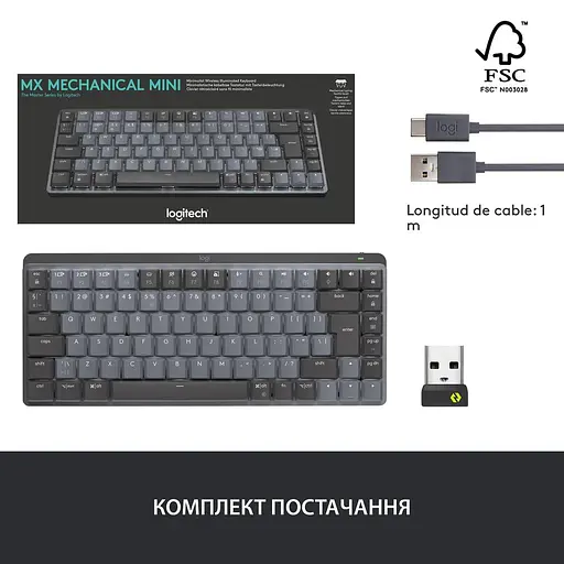 Клавиатура Logitech MX Mini Minimalist Wireless Illuminated Graphite US Clicky (920-010782) - фото 11