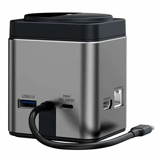 БЗП + HUB WIWU Wi-W025 Cube 9in1 USB-C Gray - фото 2