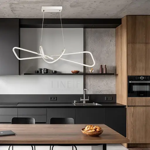 Современная белая люстра AVIZE в двух размерах Line.F Длина 85 см - фото 8