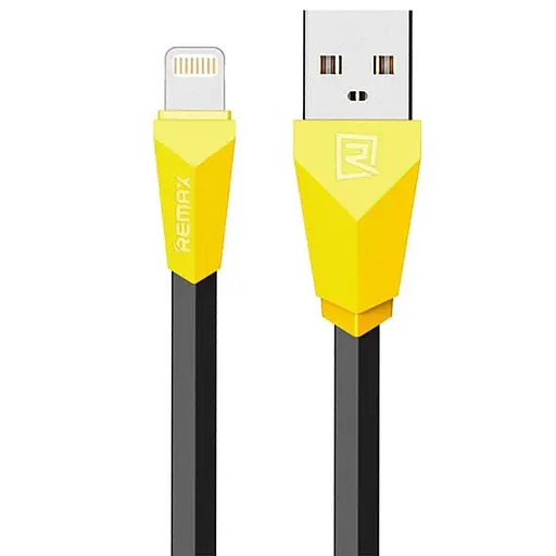 Кабель Lightning Remax Alien flat черно-желтый - фото 1