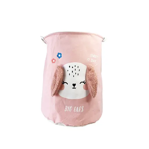 Кошик для іграшок та білизни "Big ears Собачка" Mega Zayka MGZ-1009(Pink) 50 х 40 см - фото 1