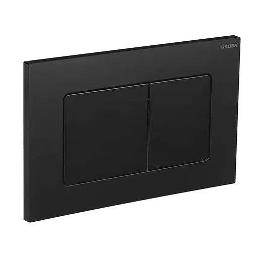 Панель змиву Koer KT-0602-05 пластикова, кнопка квадратна KR5181, Чорний матовий - фото 1