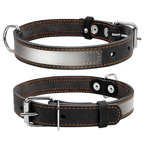 Нашийник "CoLLaR" зі світловідбиваючою стрічкою (ширина 20мм довжина 32-40см) чорний