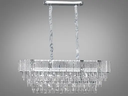 Ексклюзивна підвісна кришталева люстра овальної форми, 10 ламп, хром - фото 1