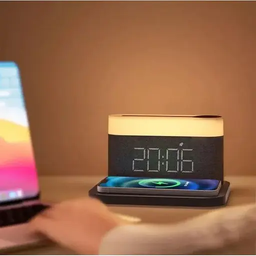 Лампа ночник с беспроводной зарядкой Proove Day & Night с часами и будильником - фото 5