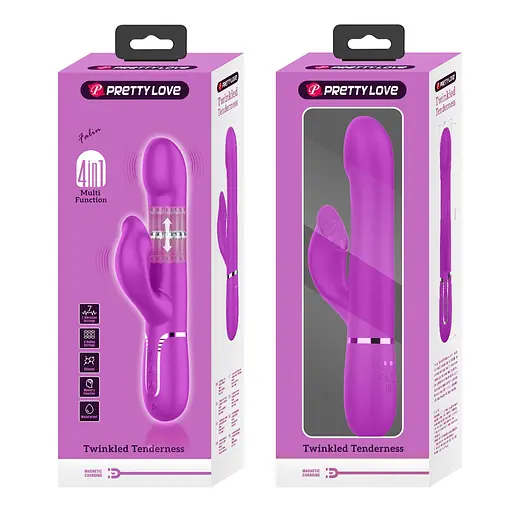 Вібратор-кролик Pretty Love Twinkled Tenderness 22.7 см фіолетовий - фото 12
