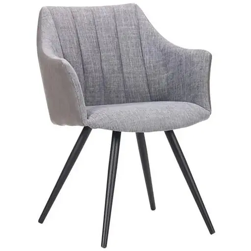 Стілець з підлокітниками Art Metal Furniture Florida чорний/меланж грей/нубук грей (545792)