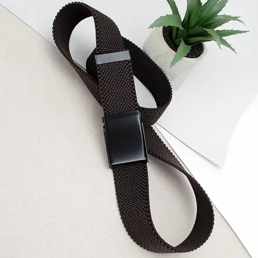 Ремінь-гумка чоловічий на затиску PS-40023 (115 см) коричневий плетений - фото 2