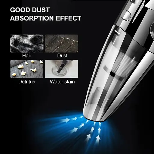 Автомобильный пылесос мощный USB аккумуляторный ручной беспроводной 120W - фото 6