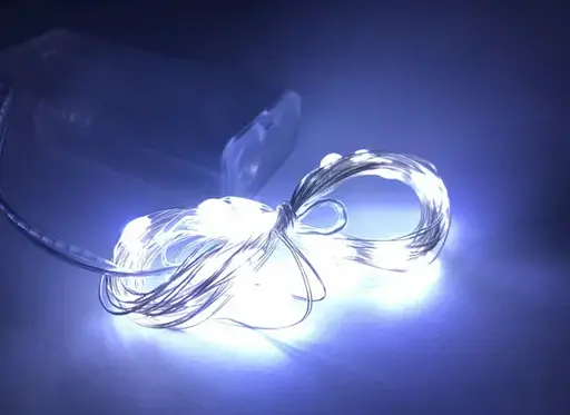 Світлодіодна гірлянда нитка дроту крапля роси 2м 25led БАТАРЕЙКИ Cool White - фото 2