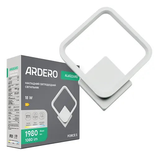 Світлодіодний накладний світильник Ardero AL6522ARD FORCE S 18Вт білий - фото 1