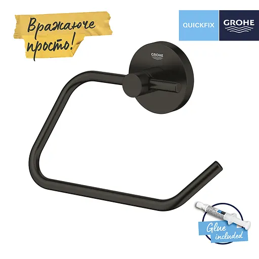 Тримач туалетного паперу Grohe QuickFix Start 412002430 Чорний матовий - фото 3
