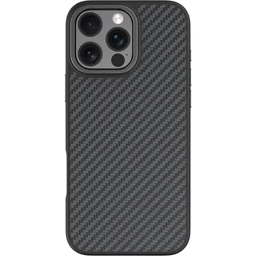 Чохол-накладка Comma для Apple iPhone 16 Pro Kevlar Series Magsafe Silicone Case (black)