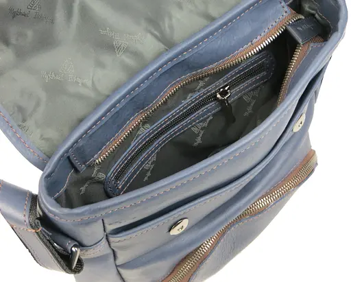 Кожаная мужская наплечная сумка Mykhail Ikhtyar 23х25х6 см sum0023010 - фото 8