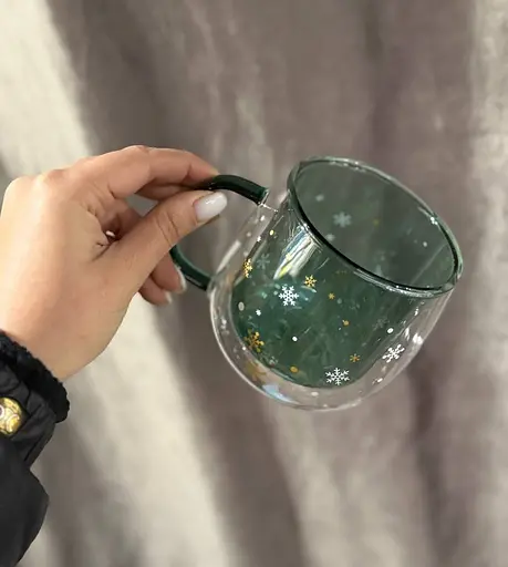 Набор чашек Vittora VT-5329-350 Северное сияние с двойным дном 350 мл Прозрачный 2 шт - фото 6