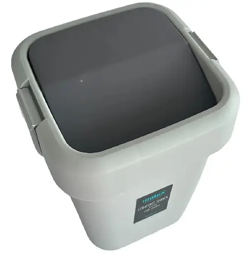 Мусорное ведро Motek на 8 л с поворотной крышкой 22.5х22.5х30 см Серый (COB-410)  - фото 6