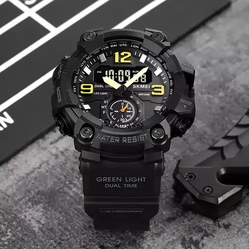Чоловічий спортивний наручний годинник Skmei 1965 (Чорний) - фото 5