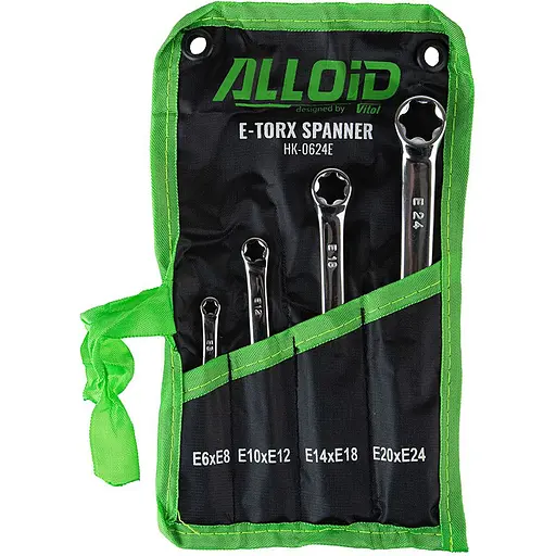 Набор накидных ключей Alloid Torx E6х8 E10х12 E14х18 E20х24, 4 шт. (NK-0624E) - фото 1