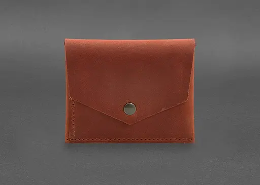 Кожаный кошелек mini 3.0 (кард-кейс) светло-коричневый Crazy Horse - фото 1