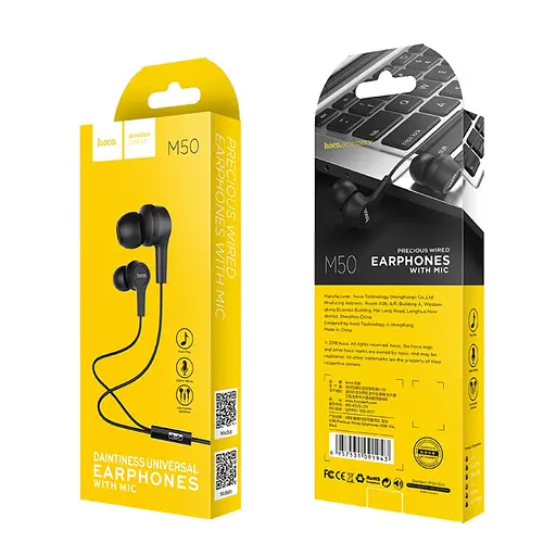 Наушники вакуумные Hoco M50 чёрные - фото 3