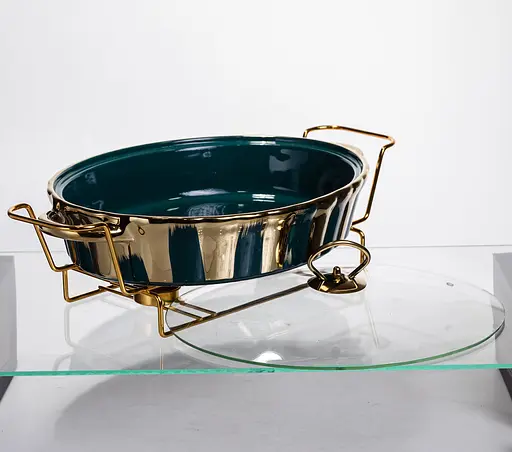 Мармит фарфоровый настольный овальный 2 литра мармитница с подогревом Yiwu JY-7 - фото 5