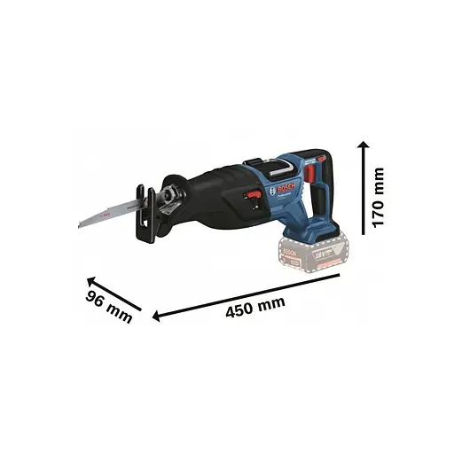 Сабельная пила Bosch GSA 185-LI, 18 В, пропил 230 мм, ход 28 мм (без АКБ и ЗП) (0.601.6C0.020) - фото 2