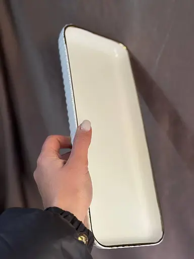 Керамическое блюдо 1565 G для сервировки с декоративной подставкой 30х12,5см - фото 7