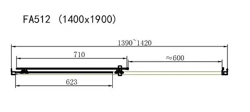 Душові двері Dusel FA512 140x190, універсальні, прозорий, хром - фото 2