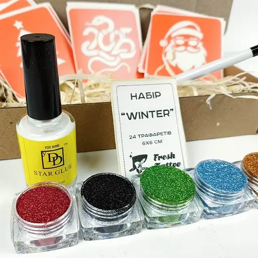 Набір для біо-тату Зима 2025 - гліттер set-winter-glitter-2025 - фото 3