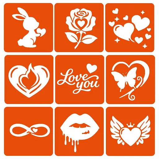 Набор хны с трафаретами для био-тату №8 Fresh Tattoo henna-set-08, 9 трафаретов - фото 4