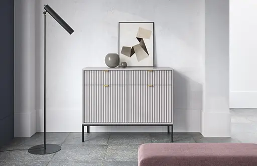 Комод Perfect Home Новая/Nova 2-дверный с 2 ящиками и черными ножками KSZ104 Серый (PFH-091218)