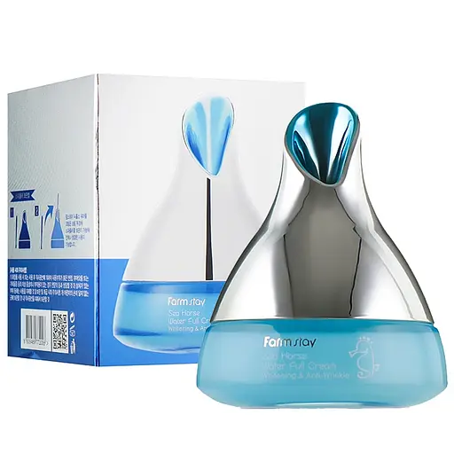 Антивозрастной крем с экстрактом морского конька Sea Horse Water Full Cream Whitening Anti-Wrinkle FarmStay 50 мл - фото 1