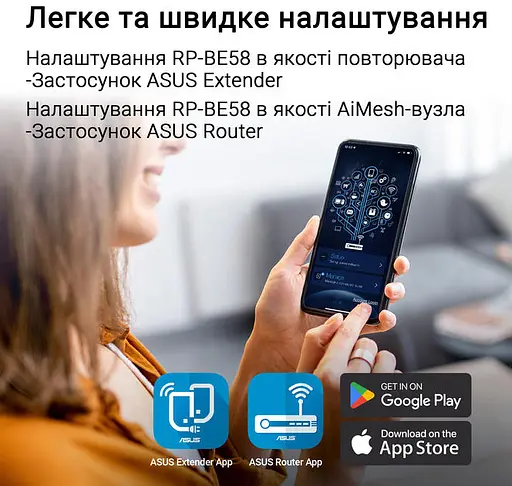 Усилитель покрытия WiFi Asus RP-BE58 AX3000 1xGE LAN, MESH - фото 6