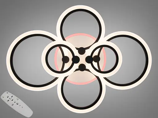 Дизайнерська люстра LED з пультом та підсвічуванням, 100W, чорна - фото 1