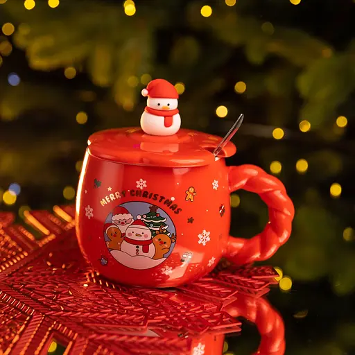 Чашка порцелянова Christmas Wonderland 400 мл з кришкою  FM-CS-20C - фото 3