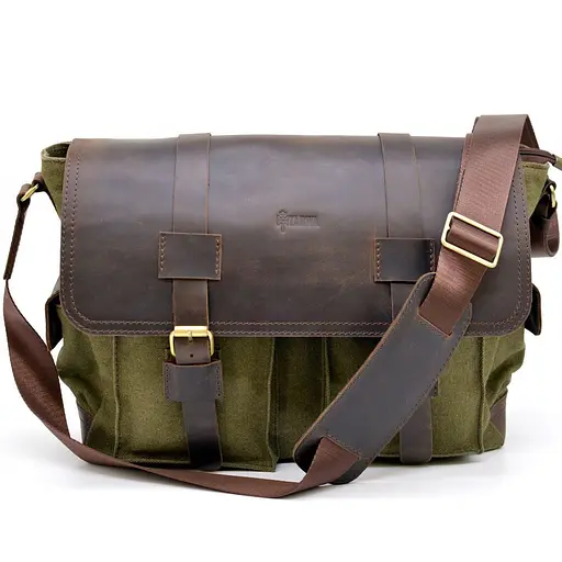 Чоловіча шкіряна сумка TARWA 27х39х12 см sum0026064 - фото 3