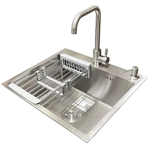 Комплект мийка + змішувач Romzha Arta Carbon U-490 (B) - фото 1