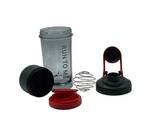 Шейкер спортивний з контейнером Casno 600 мл KXN-1199 з вінчиком Сірий/Червоний (KXN-1199_Grey/Red) - фото 6