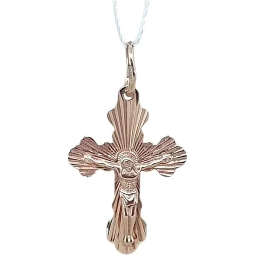 Золотий хрестик Харківська ювелірна фабрика Розп'яття Христа. 119-АЛМ