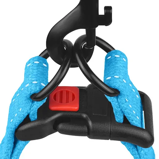 Шлея для собак Barksi Cotton Стандарт Рефлекторна S 40-53х1.6 см блакитна - фото 3