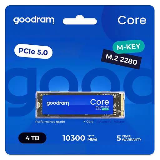 Накопитель SSD GoodRam m.2 NVMe 4TB Core PCIe 5.0 x4 3D NAND (SSDR-GRC01-4K0-80) - фото 2