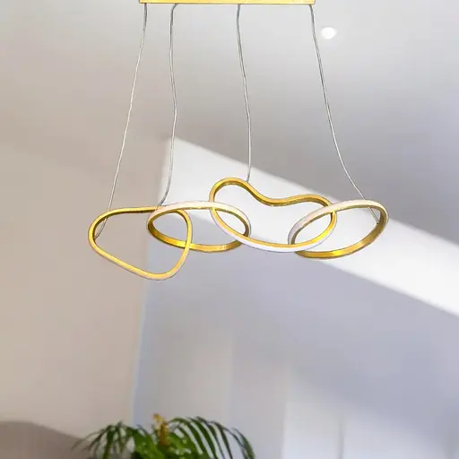 Светодиодная люстра 4 Кольца PJ857 (100см) Золотистая - фото 4