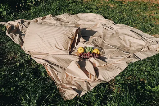 Комплект постельного белья сатин Champagne бежевый - двухспальный - фото 5