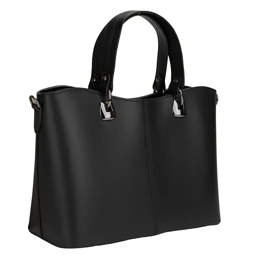 Черная кожаная женская сумка средних размеров Firenze Italy F-IT-7627A