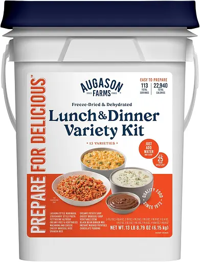 Сублимированные обеды и ужины 113 порций с длительным сроком хранения 25 лет Augason farms (101229)