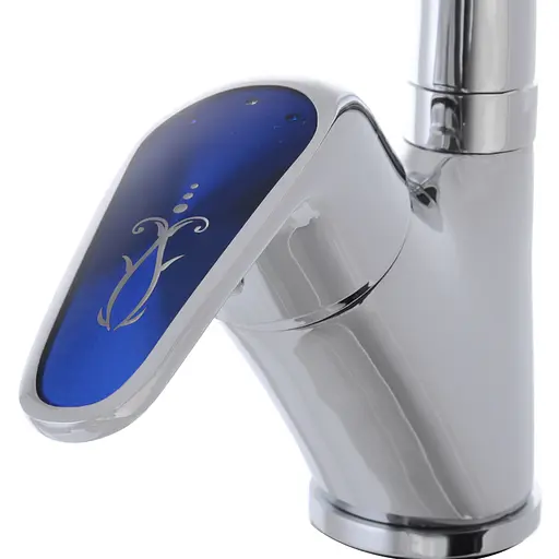 Змішувач для кухні Haiba Magic 011 із синьою ручкою HB0677 Хром - фото 5