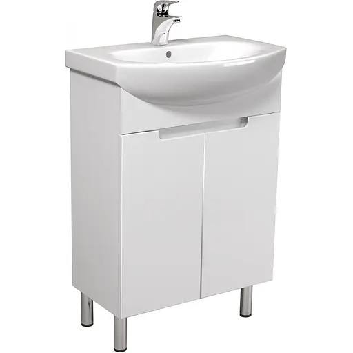 Тумба Мойдодир Tetris White 60 з умивальником Runa 60 Білий - фото 1