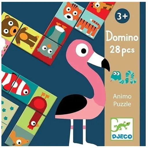 Настольная игра Djeco Детское домино. Сложи животное (Domino Animo puzzle, 28 pcs) (DJ08165) - фото 1