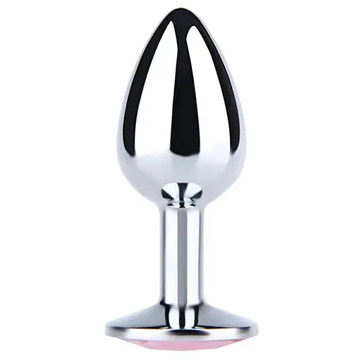 Анальная пробка Fantasy Silver Butt Plug Diamond L 9 см (белый) - фото 8